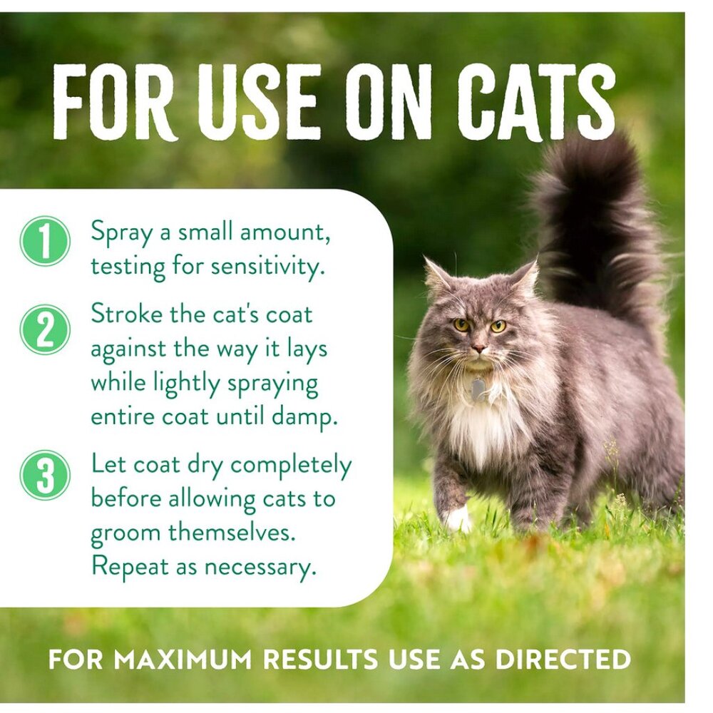 NEW!TropiClean Natural Flea + Tick Gentle Spray Mist for Cats